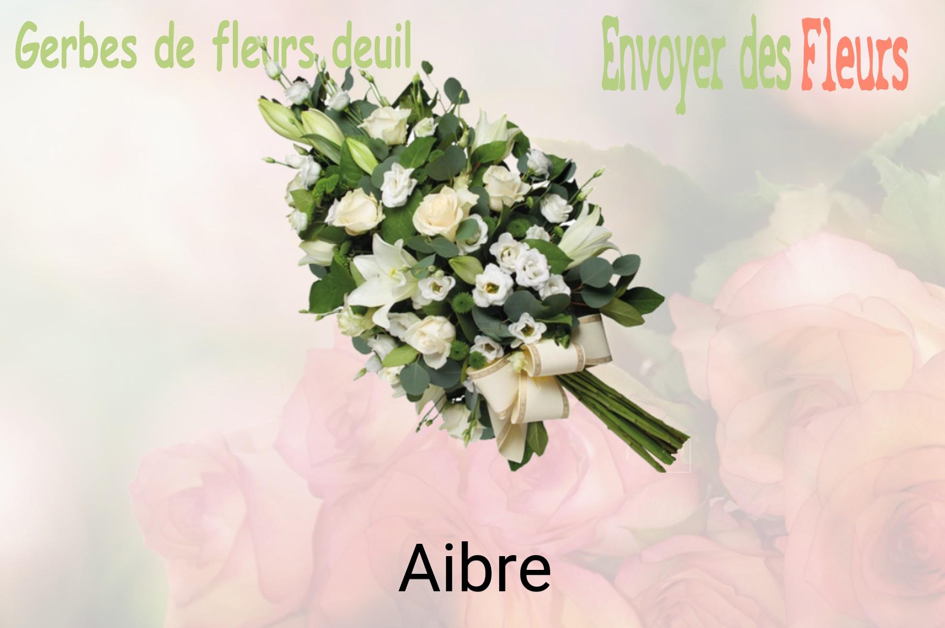 Gerbe de fleurs de deuil livrée à Aibre